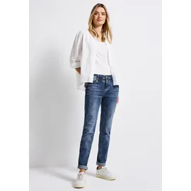 STREET ONE Jeans mit Destroyed Details, in mid blue random washed), | Gr.: W32/L30