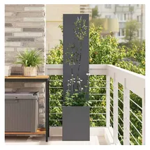 vidaXL Garten Sichtschutz-Leinwand Floral Anthrazit 32 x 140 cm