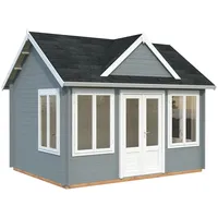 Palmako Gartenhaus Claudia 11,5 m2 - 34 mm hellgrau/weiß
