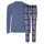 Jockey Pyjama Night & Day Blau/Rot/Weiß XXL