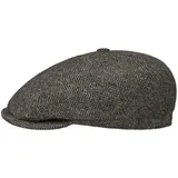 Stetson Brooklin Classic Herringbone Flatcap - Schirmmütze aus 100% Wolle - Eleganter Look - Mehrfarbiges Fischgratmuster - Herren - Herbst/Winter Dunkelbraun 57 cm - 57