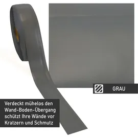 Lemodo Weichsockelleiste selbstklebend 25 m, dunkelgrau, Sockelleiste auf der Rolle, Fußleiste