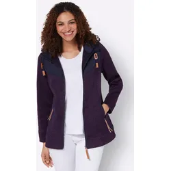 Fleecejacke CASUAL LOOKS, Damen, Gr. 40, bunt (erika, marine, meliert), 100% Polyester, Webware:100% Polyester, meliert, gemustert, mehrfarbig, Langarm, Jacken