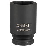 XRMXF Kraft-Stecknuss, Kraft-Steckschlüssel-Einsatz Sechskant, 3/4" Schlagschrauber-Nüsse, lang, 36mm