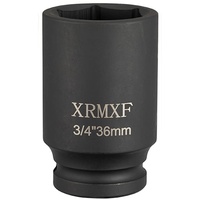 XRMXF Kraft-Stecknuss, Kraft-Steckschlüssel-Einsatz Sechskant, 3/4" Schlagschrauber-Nüsse, lang, 36mm