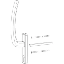 ATRIUM HS Griff PZ innen mit VK, TS 68-80 mm, Alu silber eloxiert