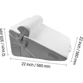 Vevor Bettkeilkissen, 3-teiliges orthopädisches Lesekissen-Set, mit Jacquard-Bezug & Schaumstoffunterstützung, Kissen nach Operationen zur Linderung von saurem Reflux, Rückenschmerzen & Schnarchen