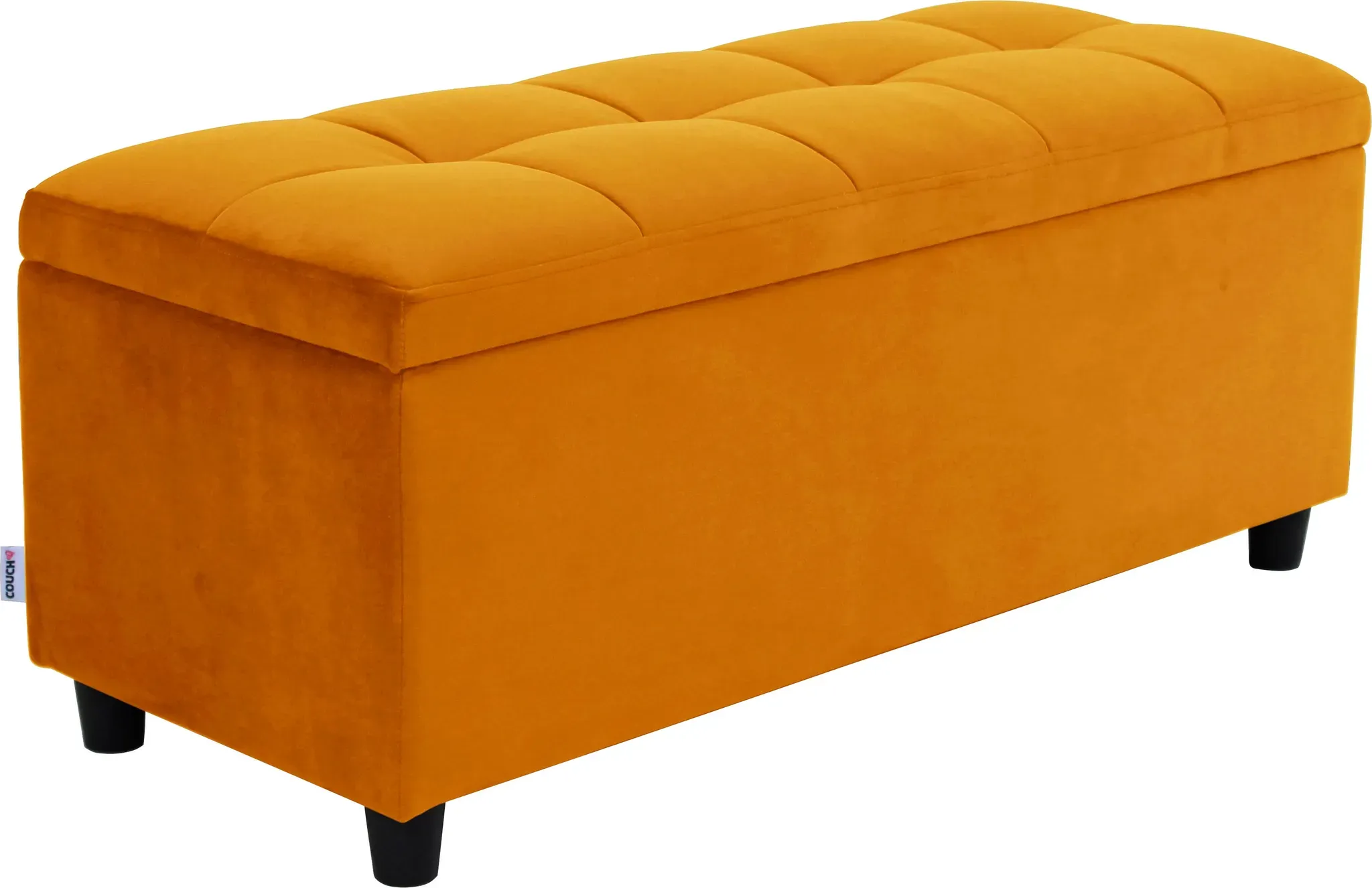 Bettbank "Abgesteppt" Sitzbänke Gr. B/H/T: 100 cm x 42,5 cm x 40 cm, Microfaser, goldfarben (gold) Bettbänke Mit Stauraum, auch als Garderobenbank geeignet, Polsterbank