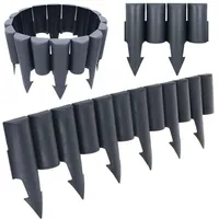 10x Kunststoff Garten Palisade Grau Beeteinfassung Zaun Rasen 250 cm