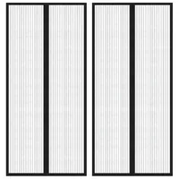 VidaXL Fliegengitter-Türvorhänge 2 Stk. Magnet Schwarz 210x90 cm