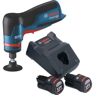 Bosch GWG 12V-50 S Professional Akku Geradschleifer 12 V 6 mm Brushless + 2x Akku 3,0 Ah + Ladegerät