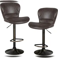 Costway Set mit 2 Barhockern, Barstühle 61–81 cm höhenverstellbar,