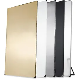 Walimex Pro 5-in-1 Reflektorpanel (1 x 2 m) schwarz/silber/weiß/gold/Durchlicht (inkl. Transporttasche)