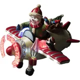 Konstsmide LED Szenerie Schneemann im Flugzeug mit Animation