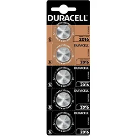 Duracell Knopfzelle CR2016 Lithium 3 V, 5 Stück