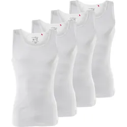 Unterhemd Herren 4er Pack Stretch WEISS|WEISS S