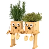 Dobar Kräuterschwestern Laura & Lisa 38 x 18 x 33 cm Braun