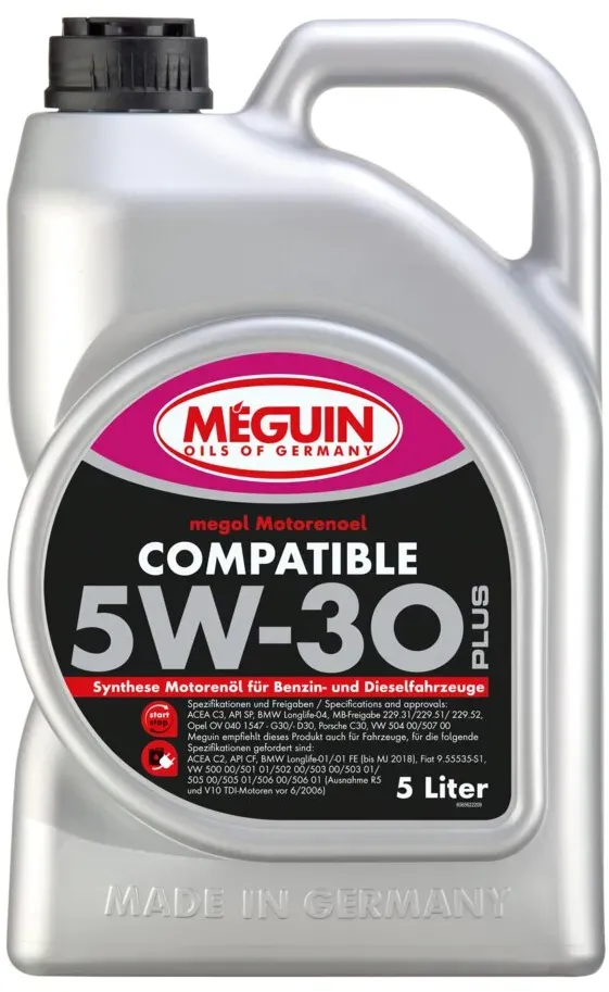 Motoröl Meguin 6562 megol Compatible SAE 5W-30 Plus 5 Liter