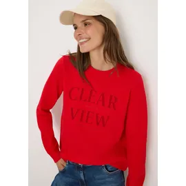 Cecil Sweatshirt mit Wording Fiery Red M