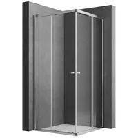 Boromal Eckdusche Duschkabine 80x80 Schiebetür Eckeinstieg, BxT: 80x80 cm, 5mm ESG Sicherheitsglas, Duschwand für Dusche, (780-800)x(780-800)mm, Alu Rahmen, Aluprofile, Easy Clean Funktion silberfarben