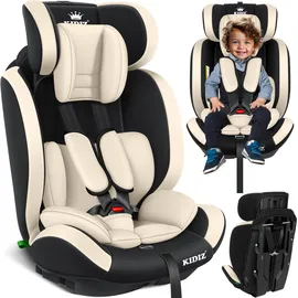 KIDIZ KIDIZ® Autokindersitz Kinderautositz Gruppe 1+2+3 9-36 kg 5-Punkt-Sicherheitsgurt, Autositz, Kindersitz, Einstellbare Kopfstütze Mitwachsende Sitzerhöhung 1-12 Jahre, Stabil und Sicher