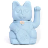 Winkekatze Glückskatze Maneki Neko Glücksbringer Japanische Glückskatze Dekofigur mit Beweglichem Arm Batteriebetrieben für Schreibtisch Büro Wohnzimmer Eingang Geschenkidee (Hellblau, L)