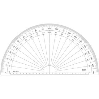 GX230G Grad-Winkelmesser (1/2-Kreis, Transparent