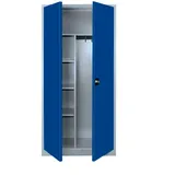 ClassiX Putzmittelschrank X-545521 enzianblau, lichtgrau 80,0 x 38,0 x 180,0 cm, aufgebaut