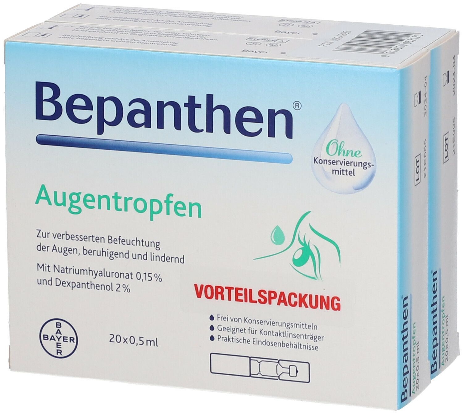 Bepanthen® Augentropfen Einzeldosispipetten 40x0,5 ml 40x0,5 ml Einzeldosispipetten