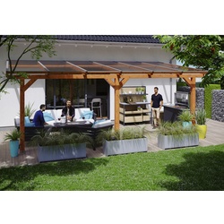 SKANHOLZ Terrassenüberdachung »Andria«, Breite: 648 cm, Dach: Polycarbonat (PC), eiche hell - braun
