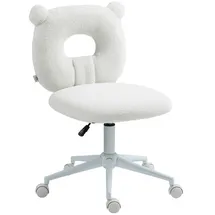 Homcom Bürostuhl Höhenverstellbar Teddy-Vlies Weiß