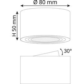 SSC-LUXon CELI-1WM kleiner Aufbau Deckenspot LED schwenkbar - mit LED Modul 4W Warmweiß
