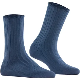 Falke Cotton Rib Socken 1 Paar Blau 39-42