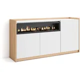 SKRAUT HOME Highboard 156 x 80 x 37 cm Weiß / Eiche Soft