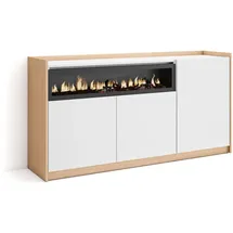 SKRAUT HOME Highboard 156 x 80 x 37 cm Weiß / Eiche Soft