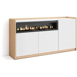 SKRAUT HOME Highboard 156 x 80 x 37 cm Weiß / Eiche Soft