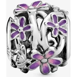 Pandora Offen gearbeitetes, lilafarbenes Gänseblümchen 798772C02 - silber