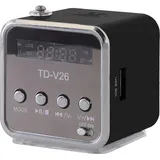 Mini tragbarer Bluetooth Lautsprecher mit FM Radio - Schwarz KP39121 - Schwarz/Silber