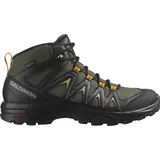 Salomon X Braze Mid Gore-Tex Herren Wander Wasserdichte Schuhe, Hiking-Basics, Sportliches Design, Vielseitiger Einsatz, Olive Night, 41 1/3