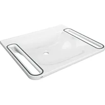 KWC AR Einzelwaschtisch, MEDCARE, MIRANIT, 650x150x550 mm, weiß/grau, Griff