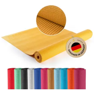 #DoYourYoga DoYourYoga Fitnessmatte Yogamatte »Kirana« aus ECO-PVC - 183 x 61 x 0,4 cm - rutschfest & robust - Gymnastikmatte Yoga Matte Trainingsmatte Pilates Workout - Curry
