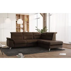 Ecksofa SIT & MORE "Astoria L-Form", braun (dunkelbraun), B:256cm H:91cm T:225cm, 28000, Sofas, wahlweise mit motorischer Relaxfunktion