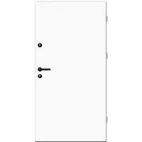 Aluminium-Stahl Nebeneingangstür "BELIN" BLACKLINE Weiß RAL 9016 beidseitig außen öffnend DIN rechts