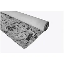 Dekorierte Papiertischdeckenrolle 1,20 x 100 m. - Farbe - Weiß Drücken Sie Schwarz