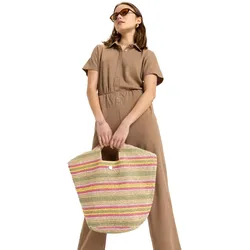 Strandtasche ROXY "Cocoa Pearl", Damen, beige (natural), 100% Papier, Taschen