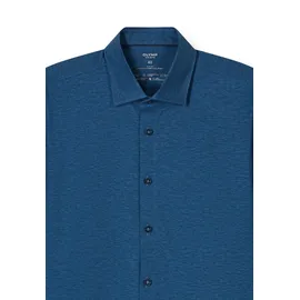 Olymp Businesshemd OLYMP Level Five body fit Jerseyshirt", Herren, Gr. 40, Normaler Arm, rauchblau, 92% Baumwolle, 8% Elasthan, Hemden,
