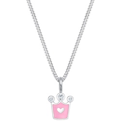 Elli Kinder Herz Krone Kristalle 925 Silber silberfarben Damen 