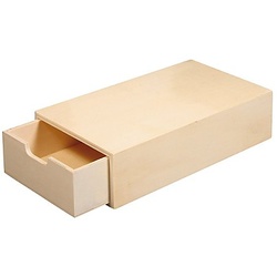 Schatulle aus Holz, mit ausziehbarem Innenfach