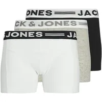 JACK & JONES Junior Jungen Boxershorts, 3er Pack SENSE TRUNKS 3-pack NOOS Jr Shorts, Grau, 164