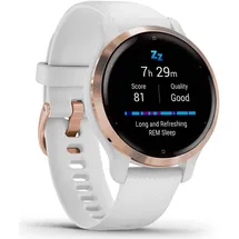 Garmin Venu 2S 40 mm Silikonarmband weiß/rosegold
